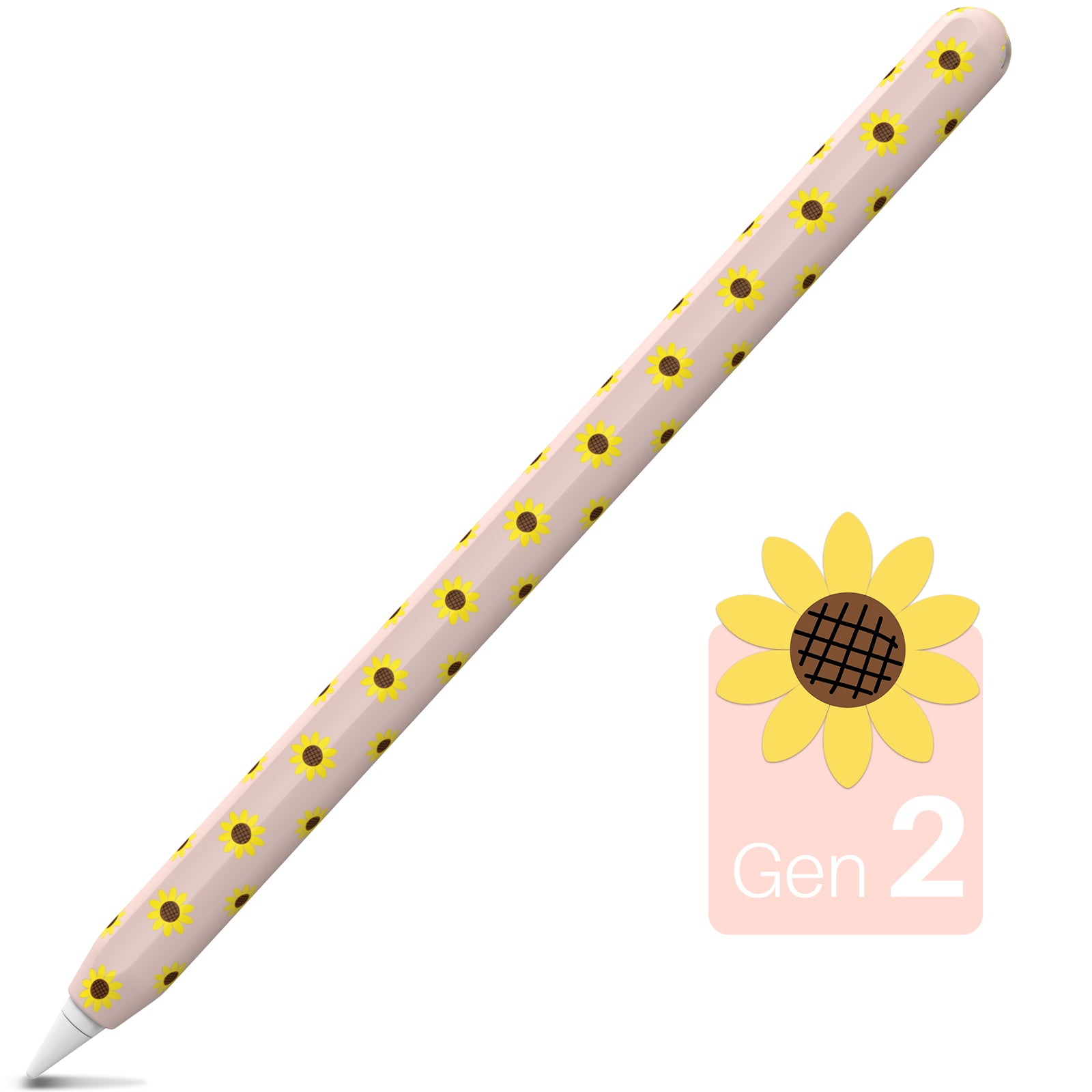 Sunflower Pattern Silicone Sleeve for Apple Pencil Pro 2nd Generation