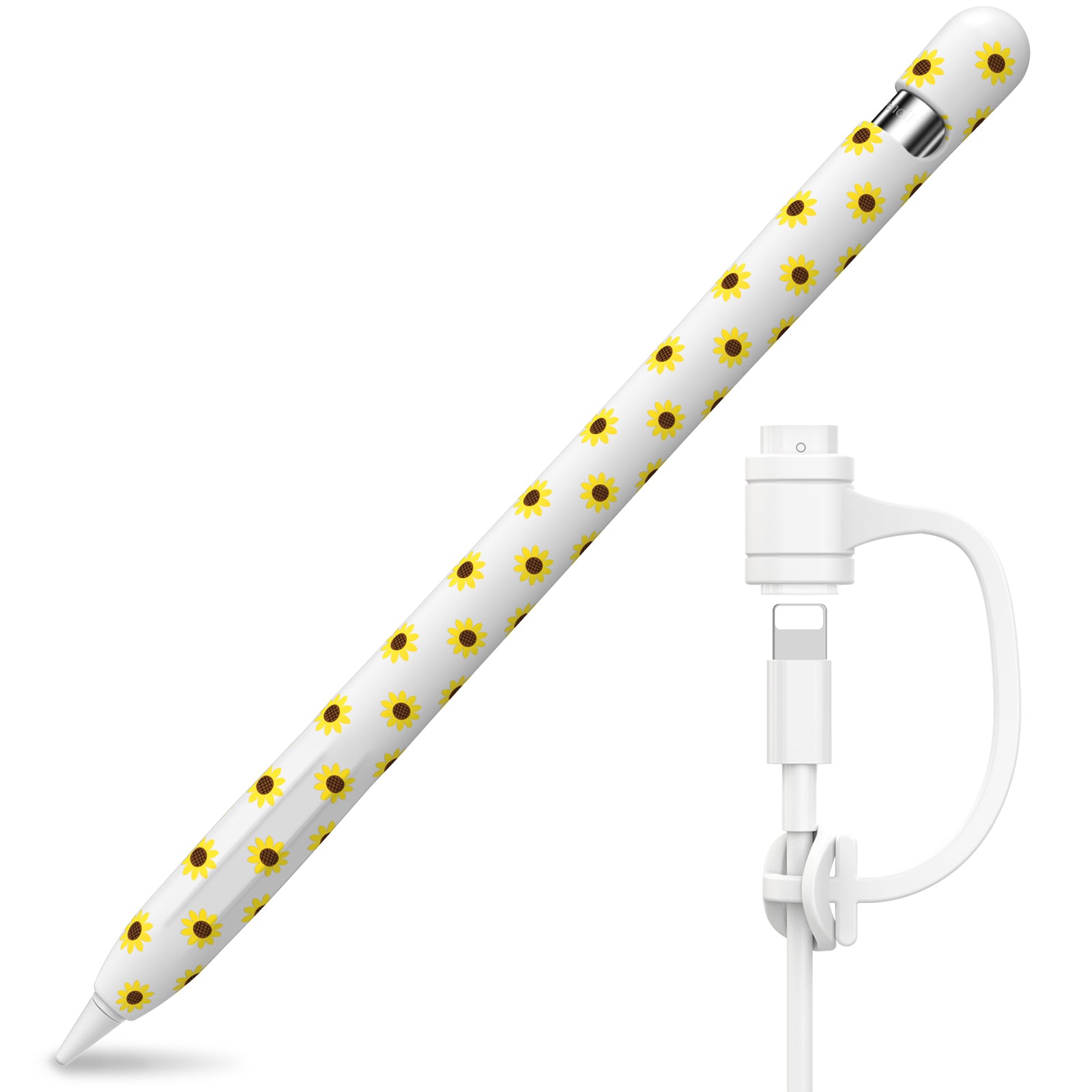 Sunflower Pattern Silicone Sleeve for Apple Pencil 1st Generation