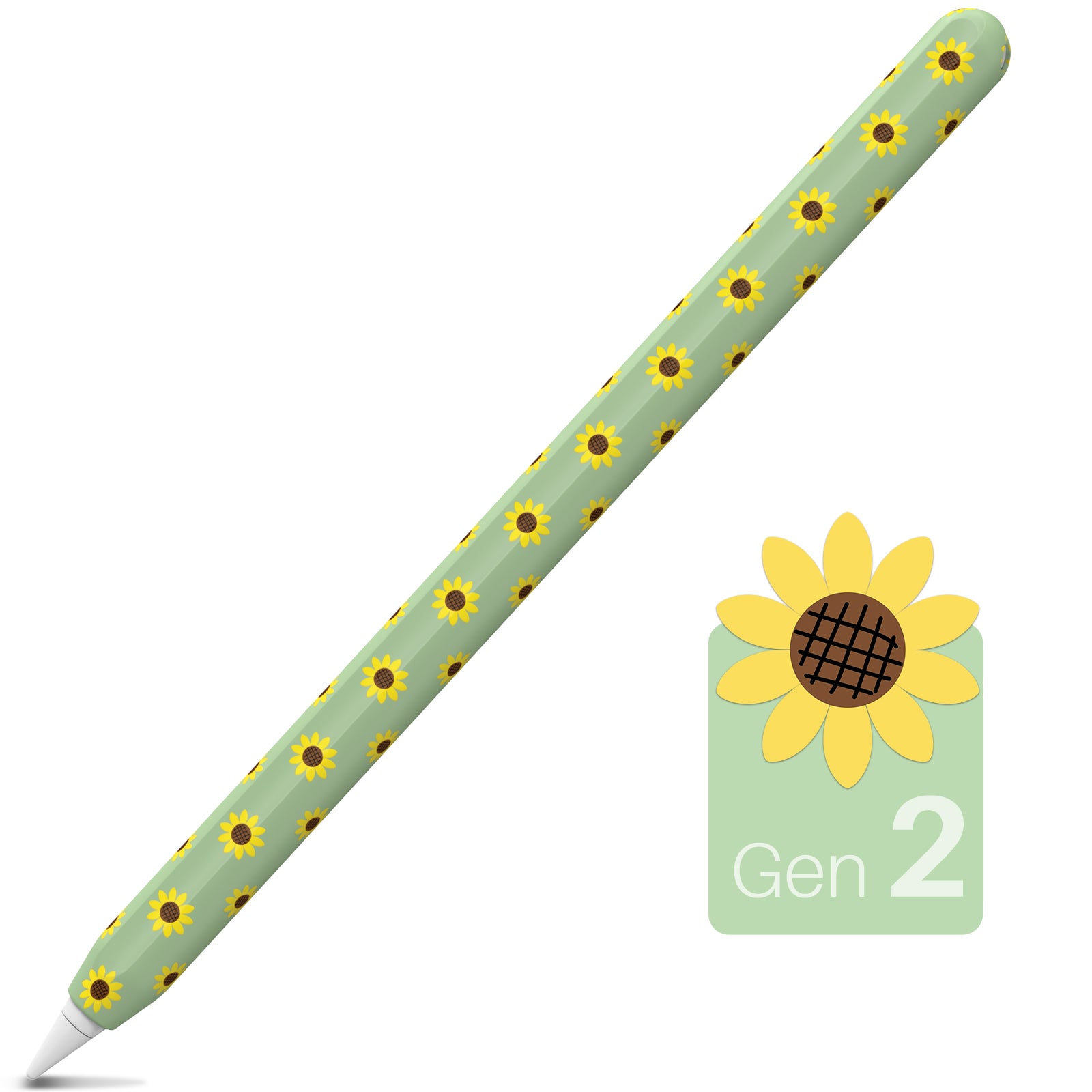 Sunflower Pattern Silicone Sleeve for Apple Pencil Pro 2nd Generation