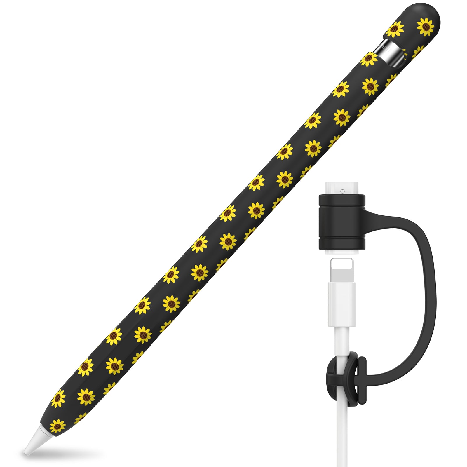 Sunflower Pattern Silicone Sleeve for Apple Pencil 1st Generation