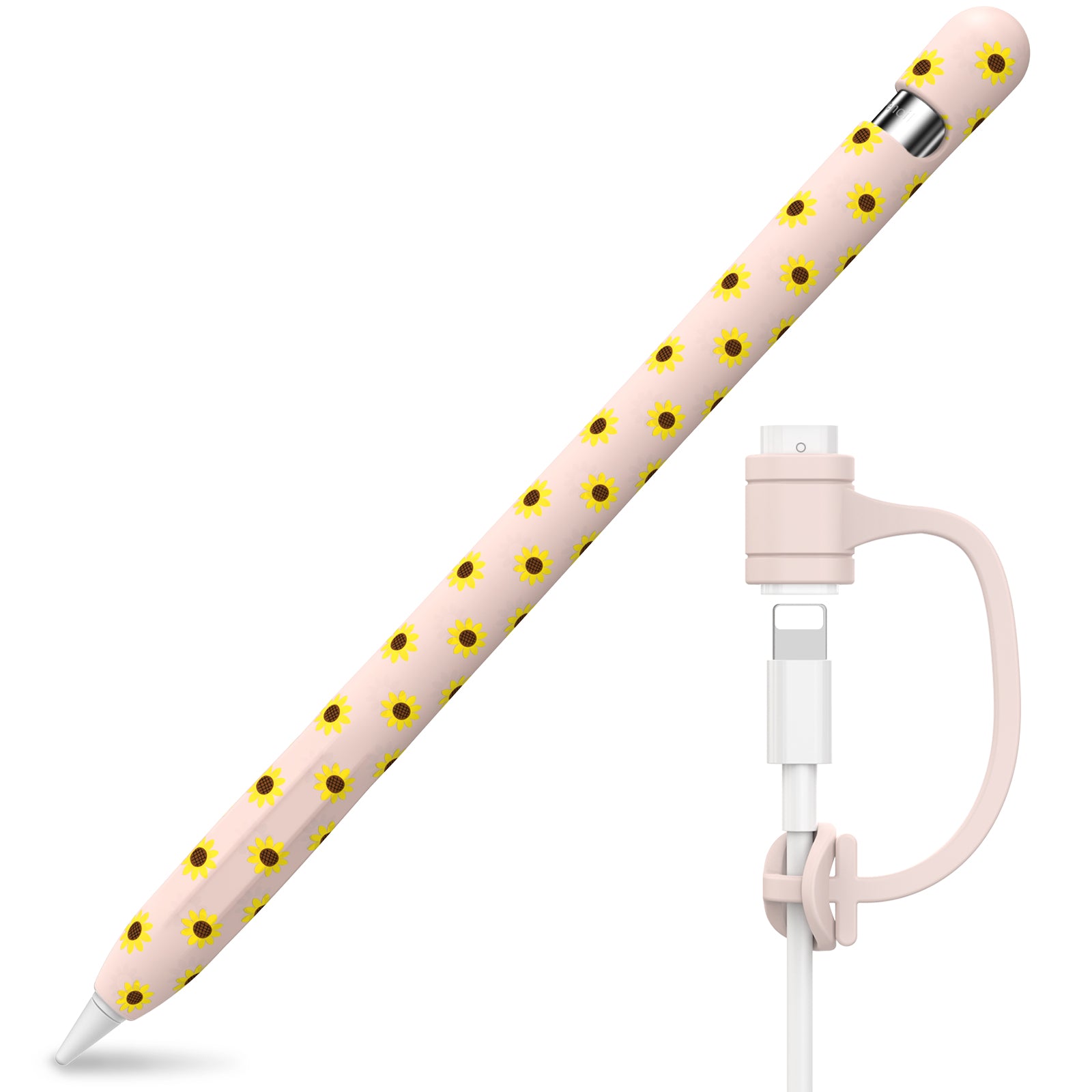 Sunflower Pattern Silicone Sleeve for Apple Pencil 1st Generation