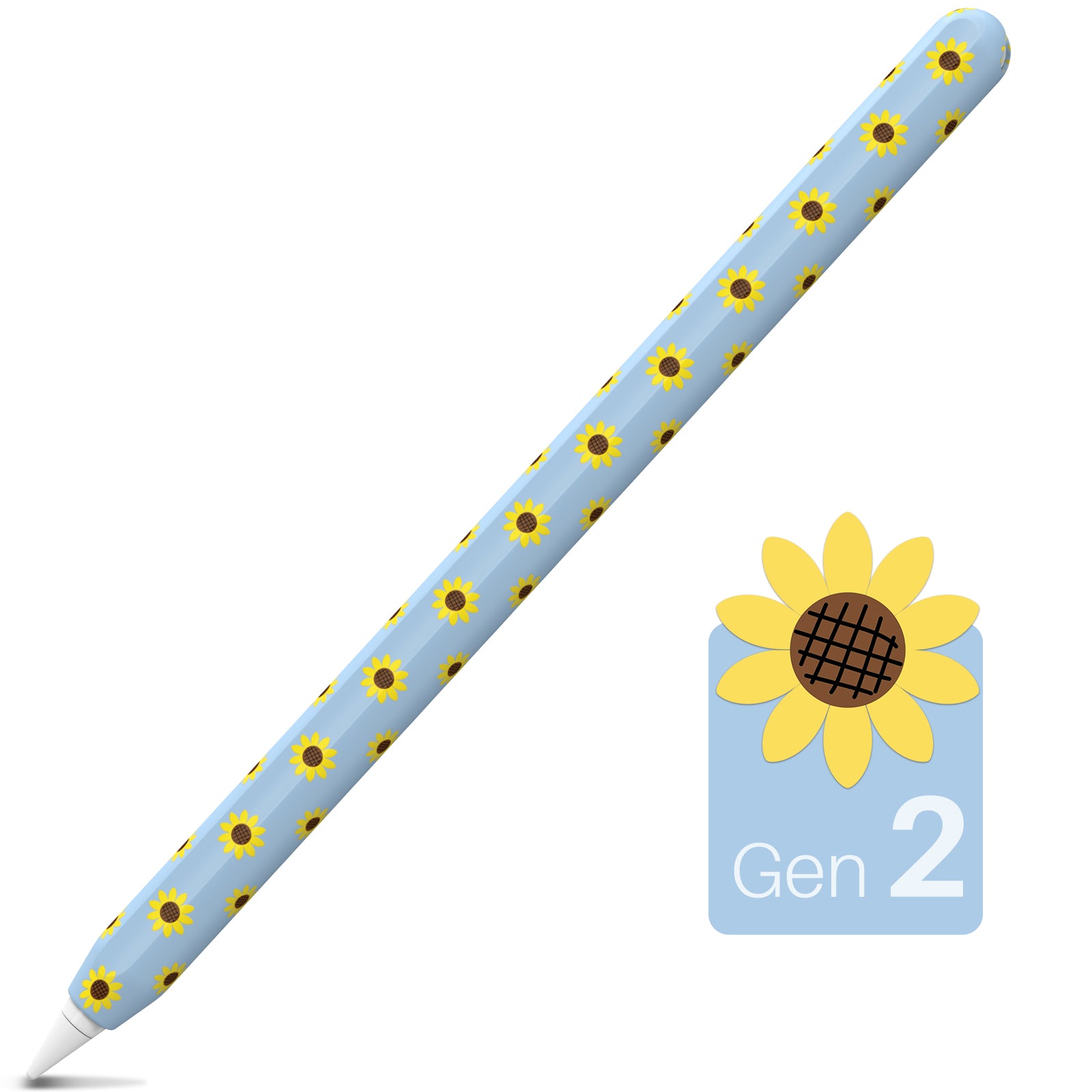 Sunflower Pattern Silicone Sleeve for Apple Pencil Pro 2nd Generation