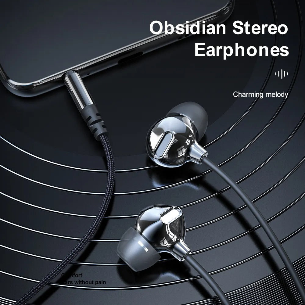 ROCK Space Obsidian Stereo Earphones (Hi-Fi Audio) l Wired In-Ear Headphones