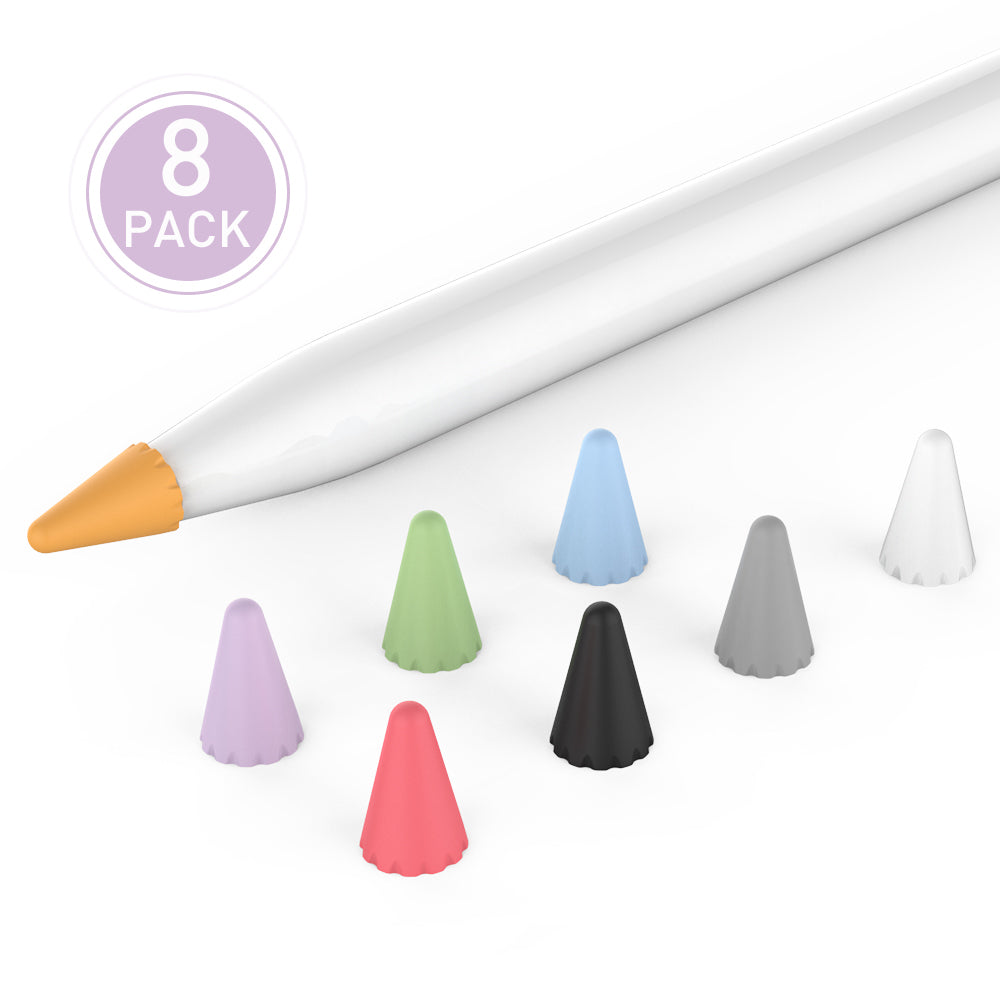 Silicone Nib Covers for Apple Pencil (8 Pack) - Noise Reducing
