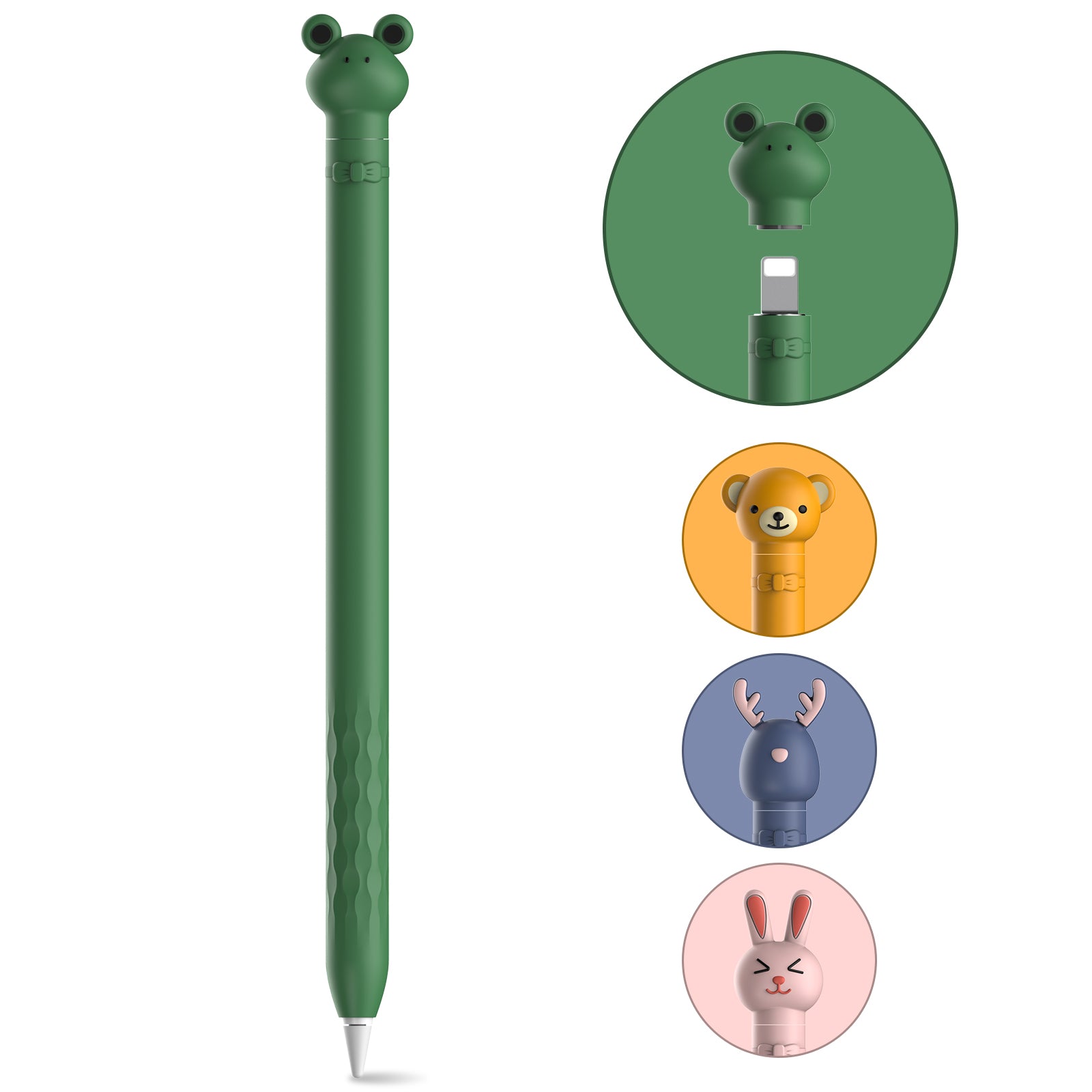 Cute Cartoon Silicone Sleeve for Apple Pencil 1st Gen - Soft Ergonomic Grip Cover