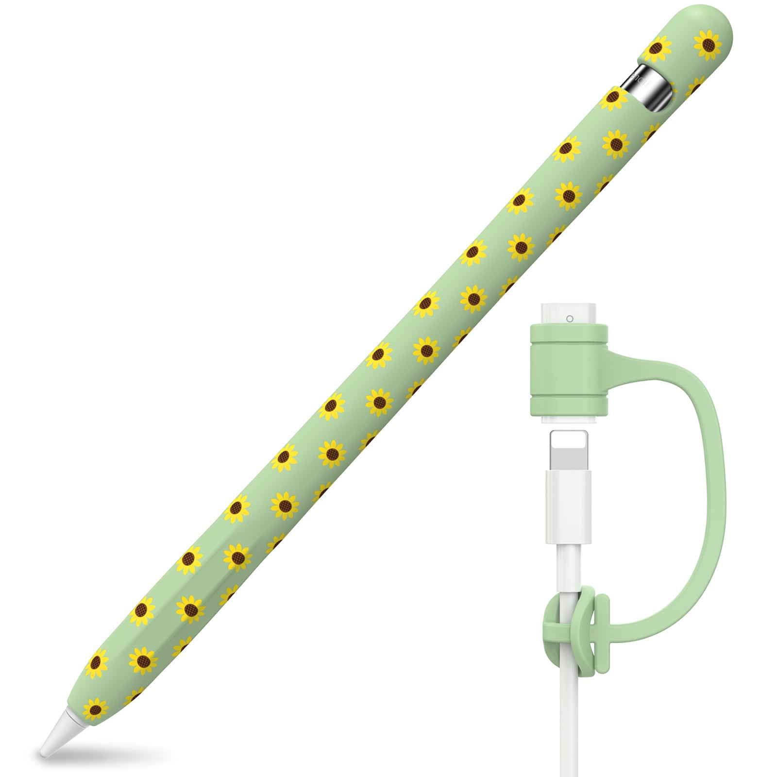 Sunflower Pattern Silicone Sleeve for Apple Pencil 1st Generation