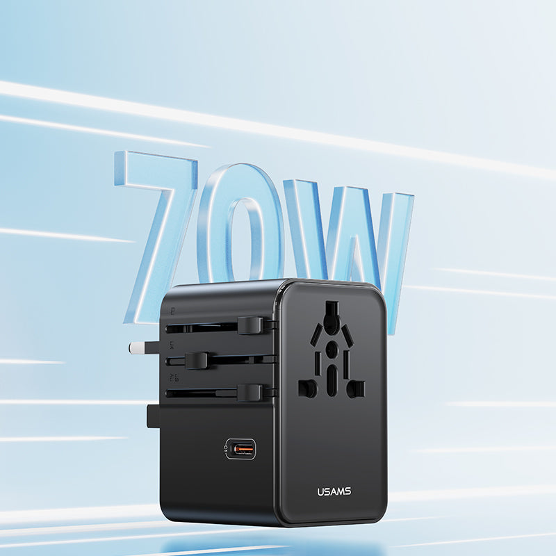 USAMS CC310 T68 70W Universal Travel Adapter (3x USB-C + 2x USB-A)