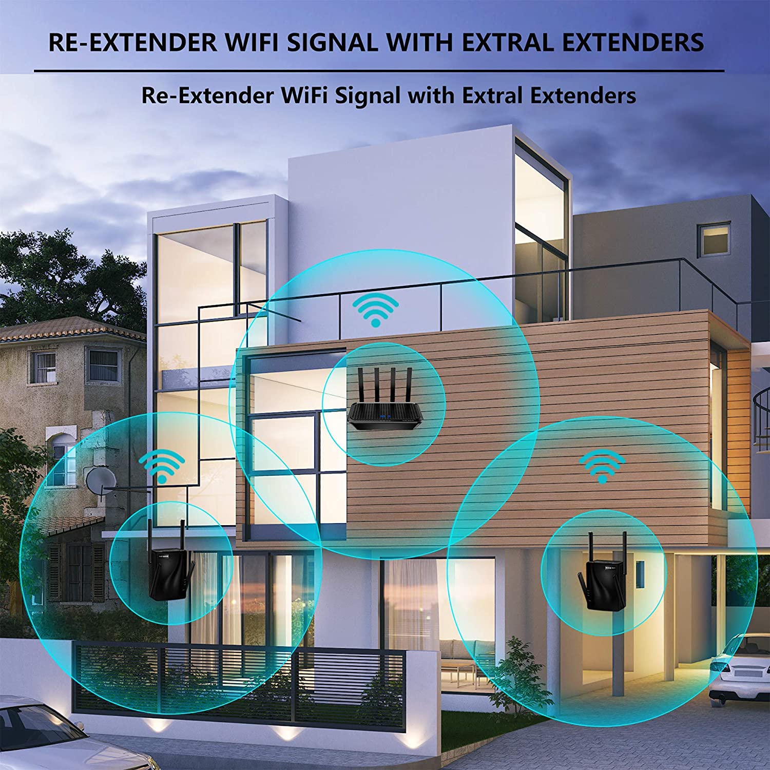 rock space AC2100 Dual-Band Wi-Fi Range Extender