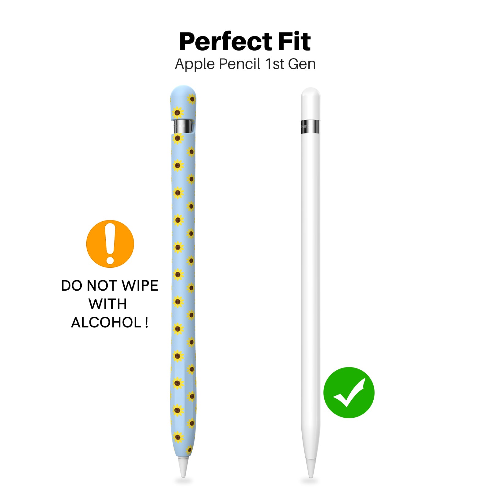 Sunflower Pattern Silicone Sleeve for Apple Pencil 1st Generation