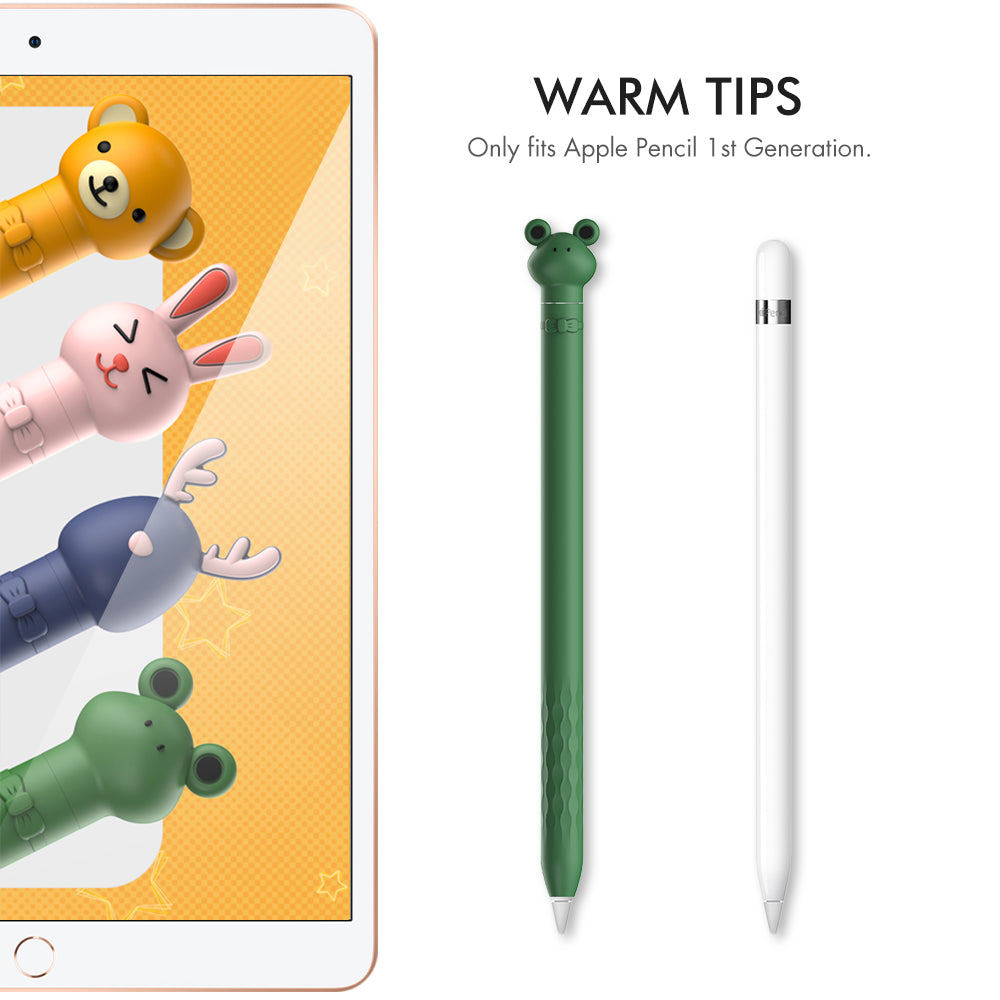 Cute Cartoon Silicone Sleeve for Apple Pencil 1st Gen - Soft Ergonomic Grip Cover