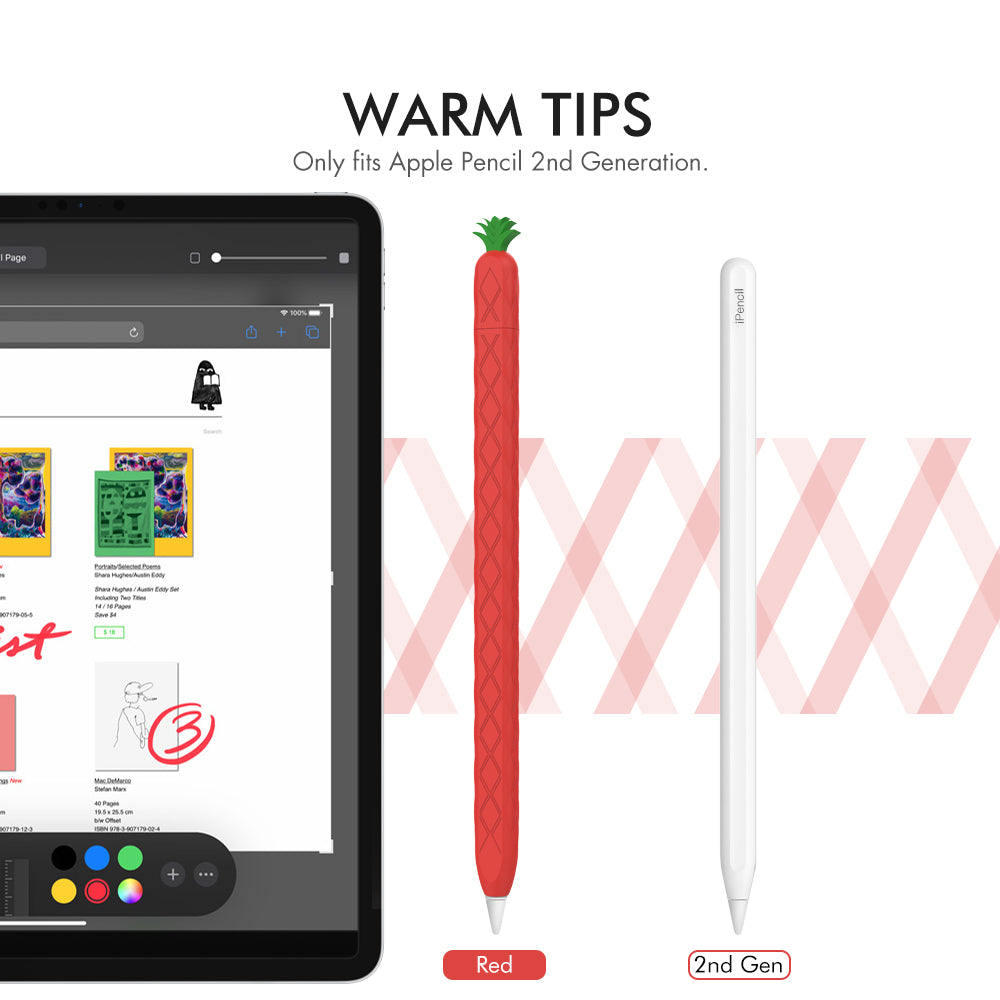 Cute Pineapple Silicone Sleeve for Apple Pencil Pro 2nd Generation
