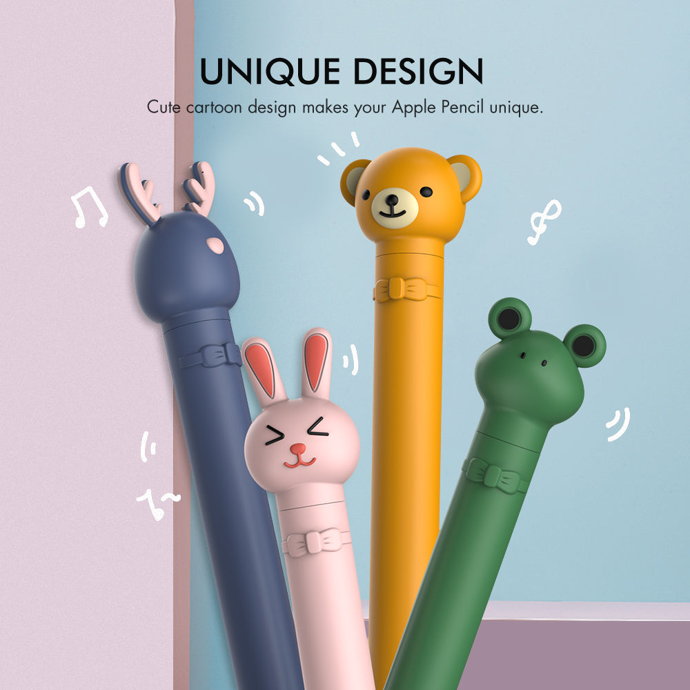 Cute Cartoon Silicone Sleeve for Apple Pencil 1st Gen - Soft Ergonomic Grip Cover
