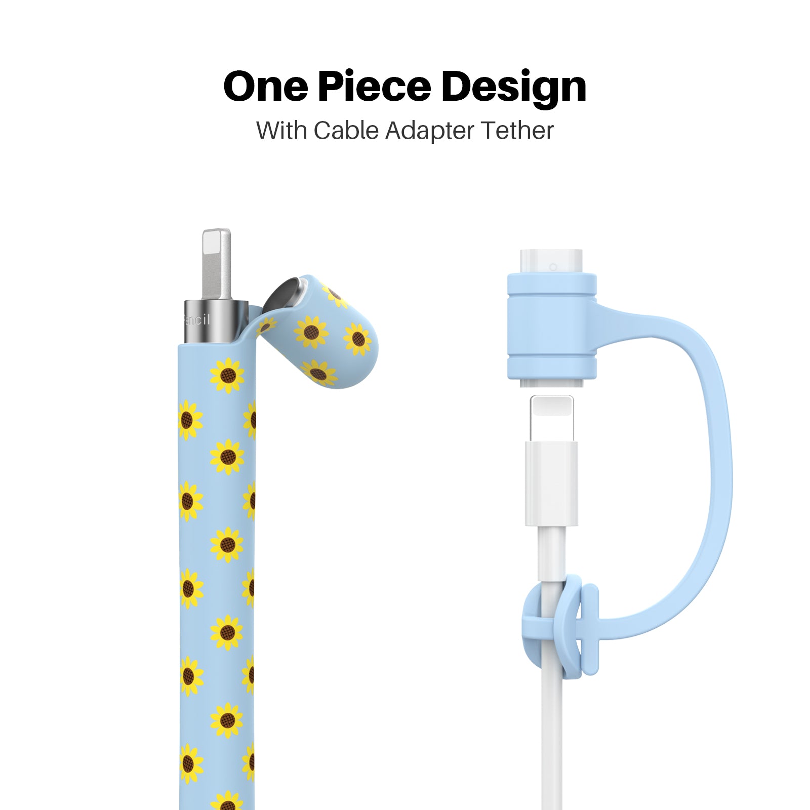 Sunflower Pattern Silicone Sleeve for Apple Pencil 1st Generation
