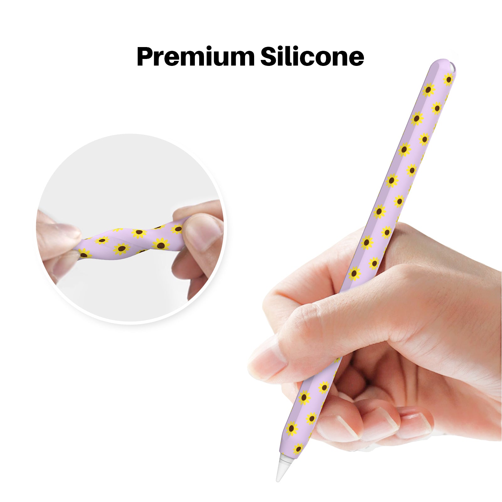 Sunflower Pattern Silicone Sleeve for Apple Pencil Pro 2nd Generation