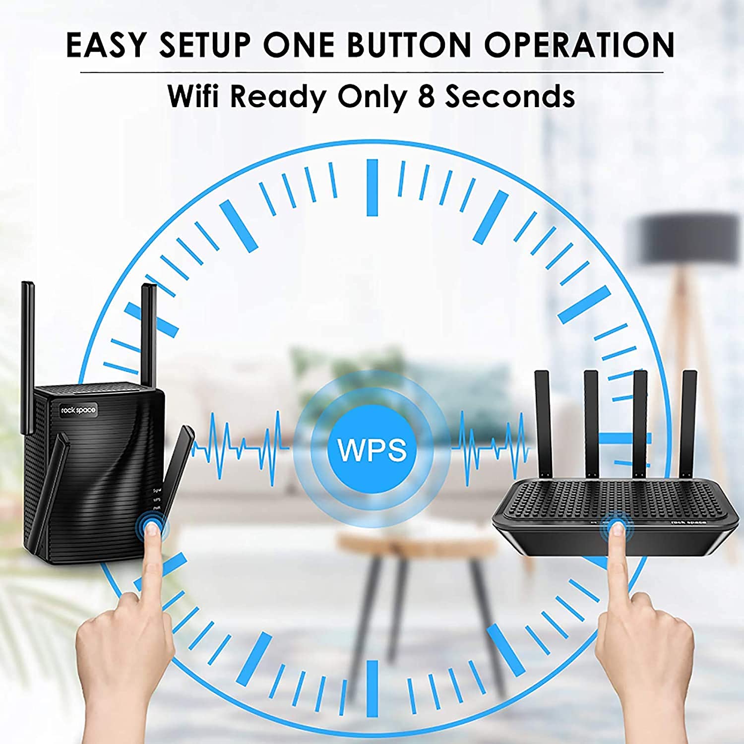 rock space AC2100 Dual-Band Wi-Fi Range Extender