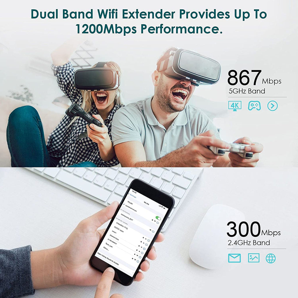 rock space AC1200 Dual-Band Wi-Fi Range Extender