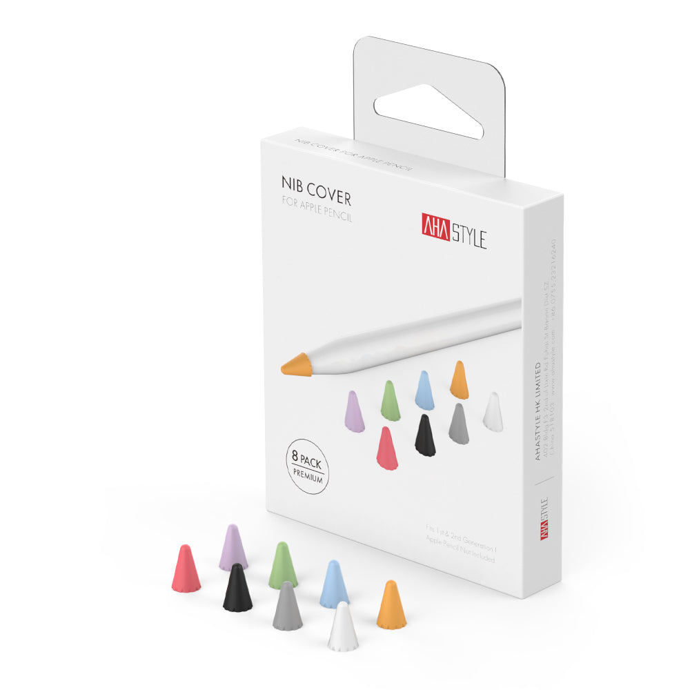 Silicone Nib Covers for Apple Pencil (8 Pack) - Noise Reducing