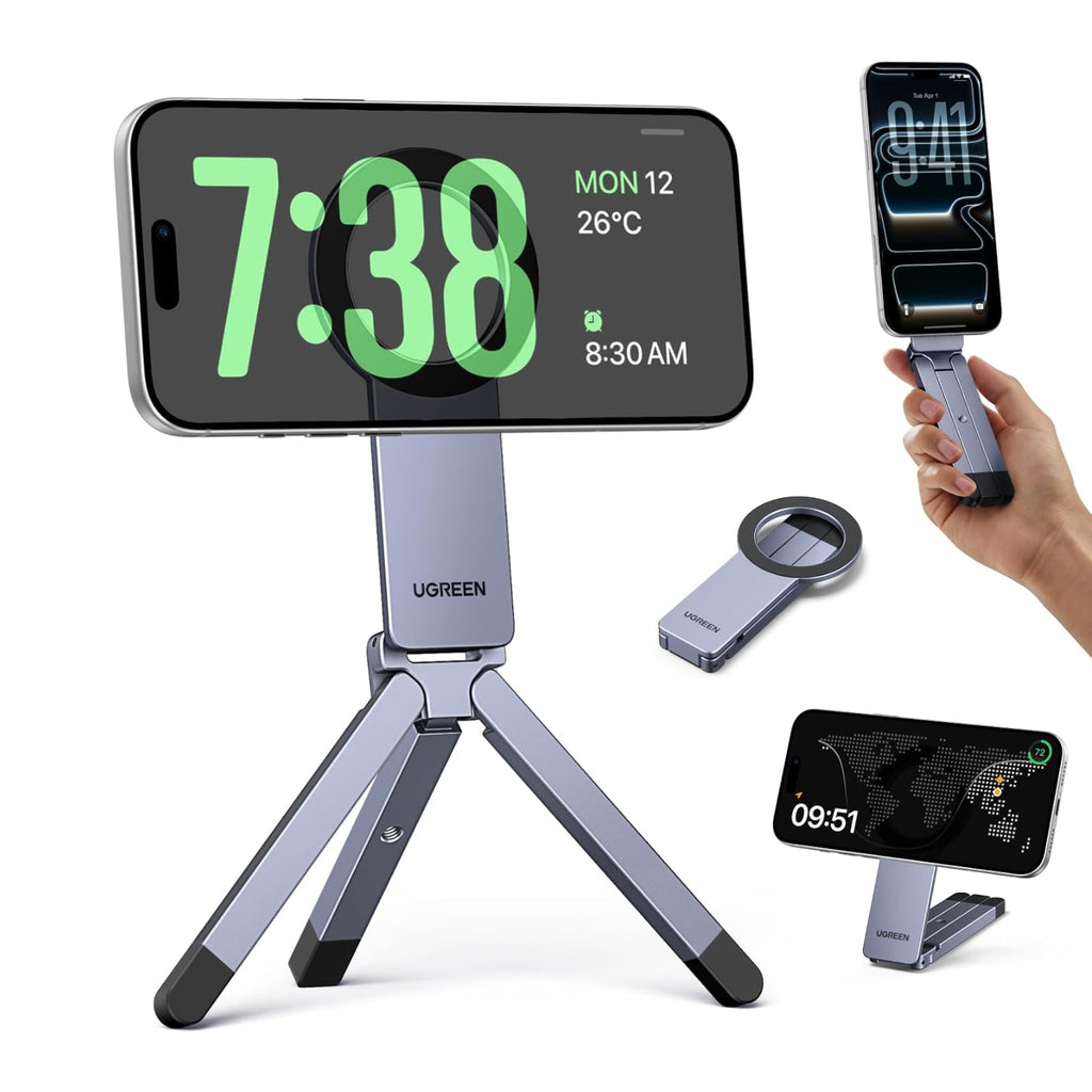 UGREEN Magnetic Phone Tripod Stand – MagSafe Desktop and Travel Holder