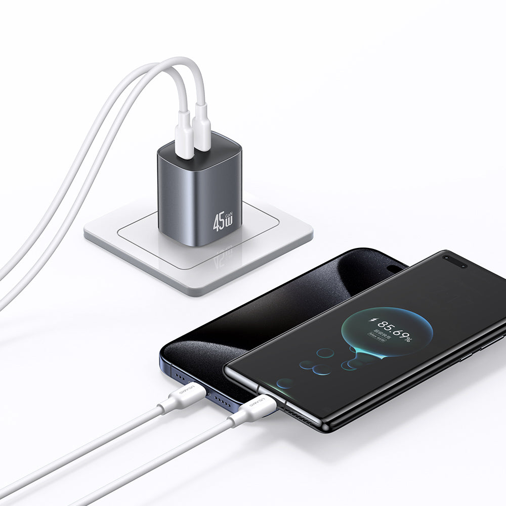 USAMS CC306 T66 45W Dual USB-C GaN Fast Charger