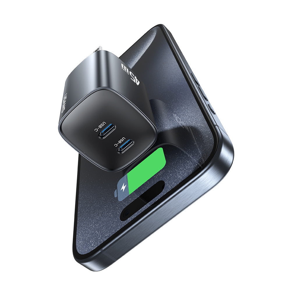 USAMS CC306 T66 45W Dual USB-C GaN Fast Charger