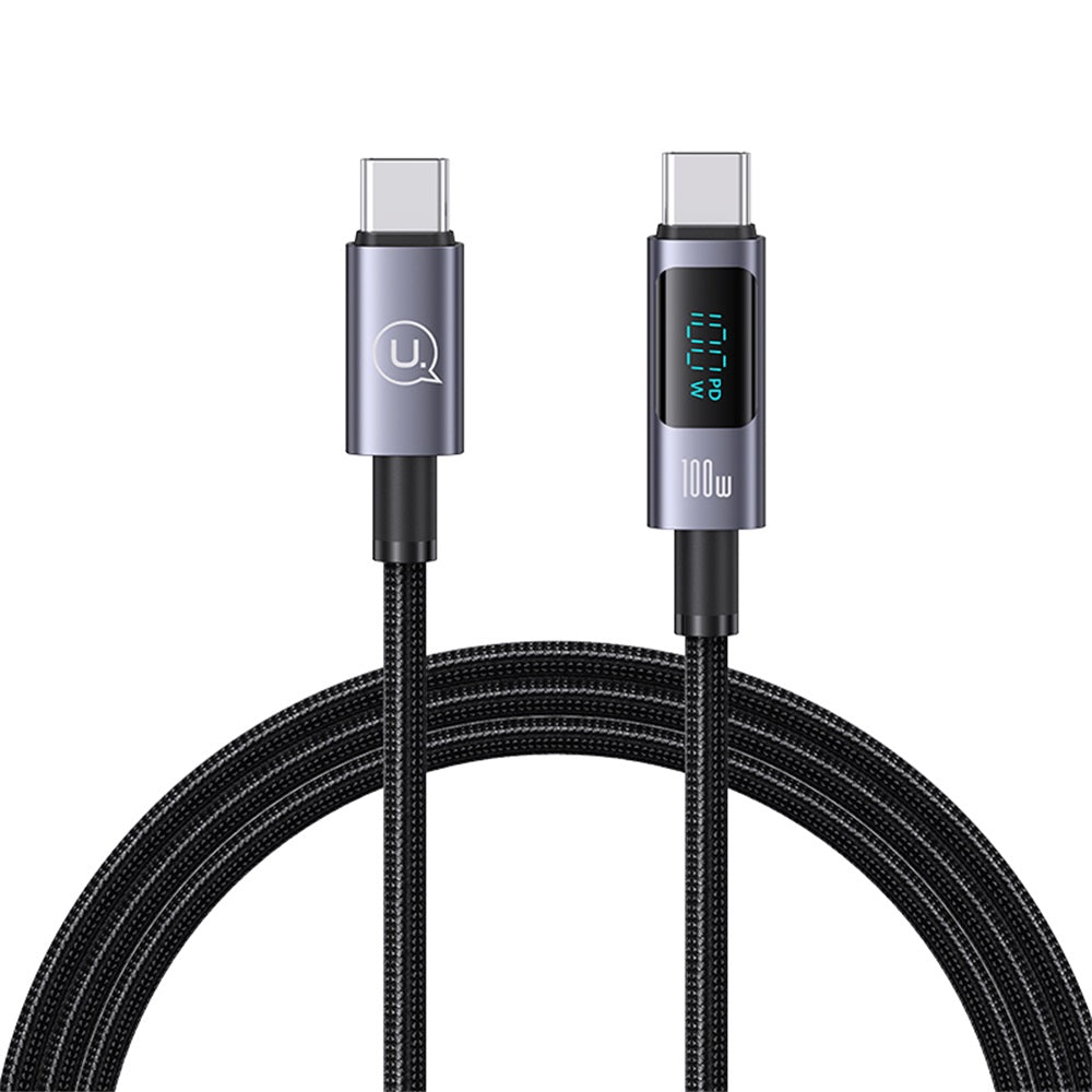 USAMS SJ671 Sufeng Series 100W USB-C to USB-C Fast Charging Digital Display Cable (1.2m)
