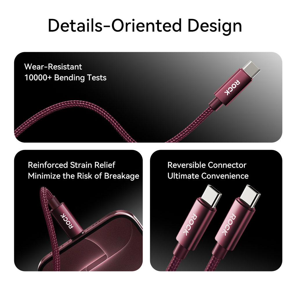 ROCK Z28 60W Type-C to Type-C Fast Charging Braided Data Cable