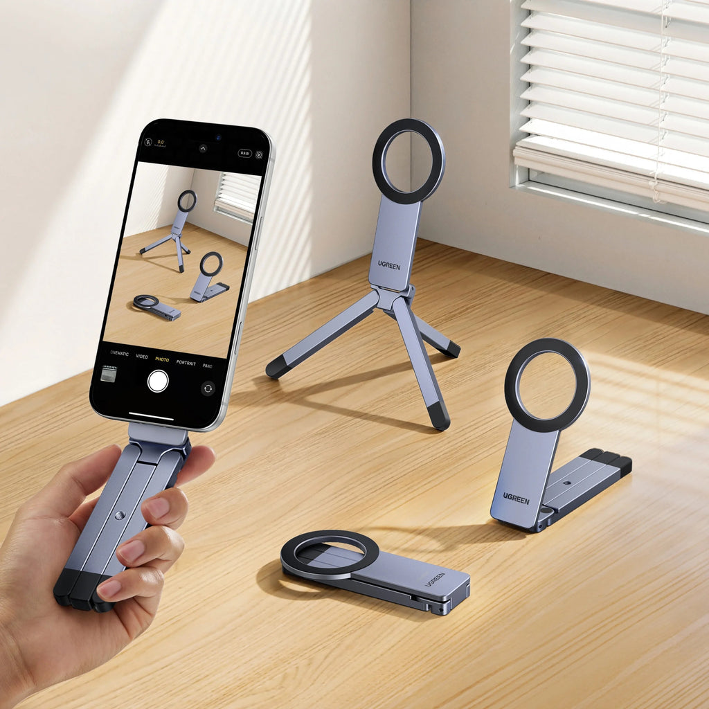 UGREEN Magnetic Phone Tripod Stand – MagSafe Desktop and Travel Holder