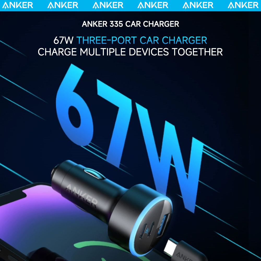 Anker 335 67W Triple-Port High-Speed Car Charger