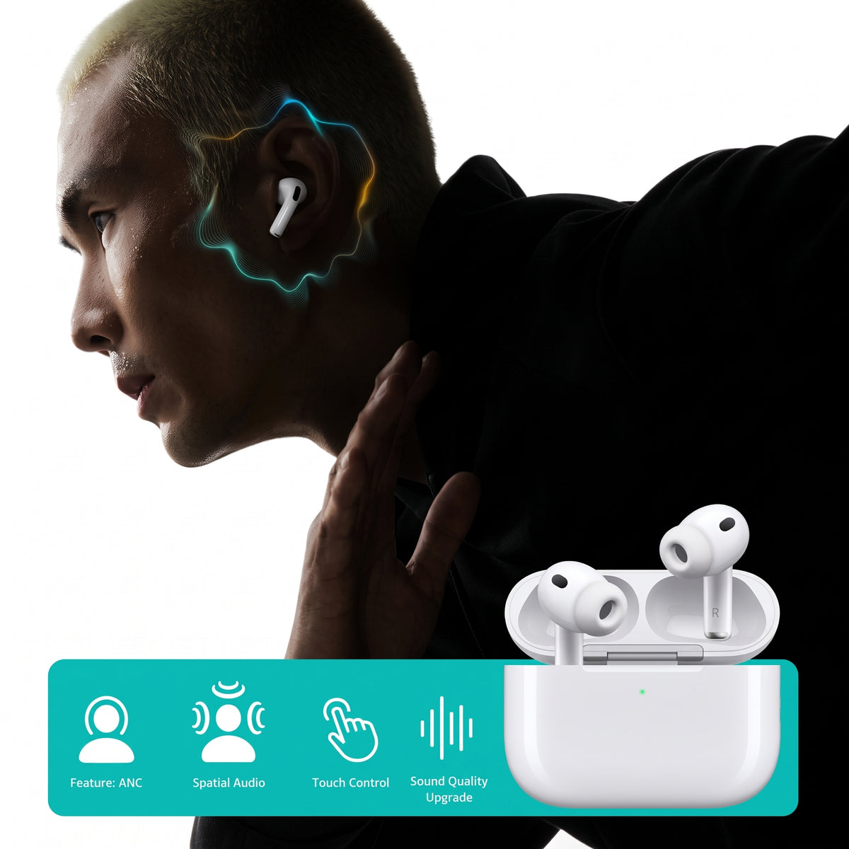 COTECi Smart Pods Pro 3 Wireless Earbuds with Active Noise Cancellation