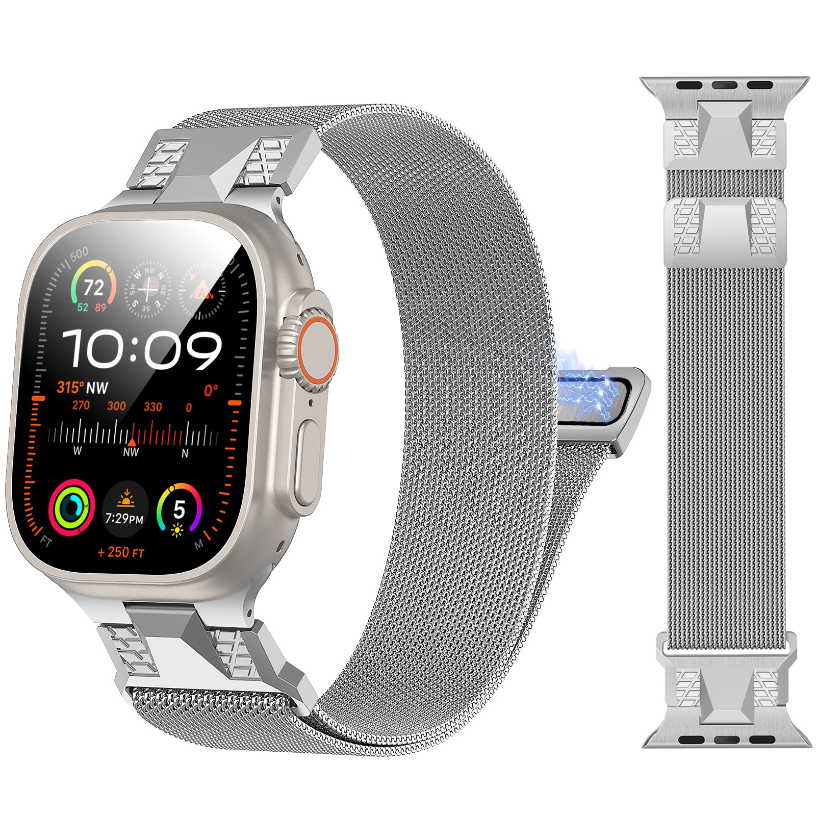 Premium Stainless Steel Mesh Magnetic Band for Apple Watch