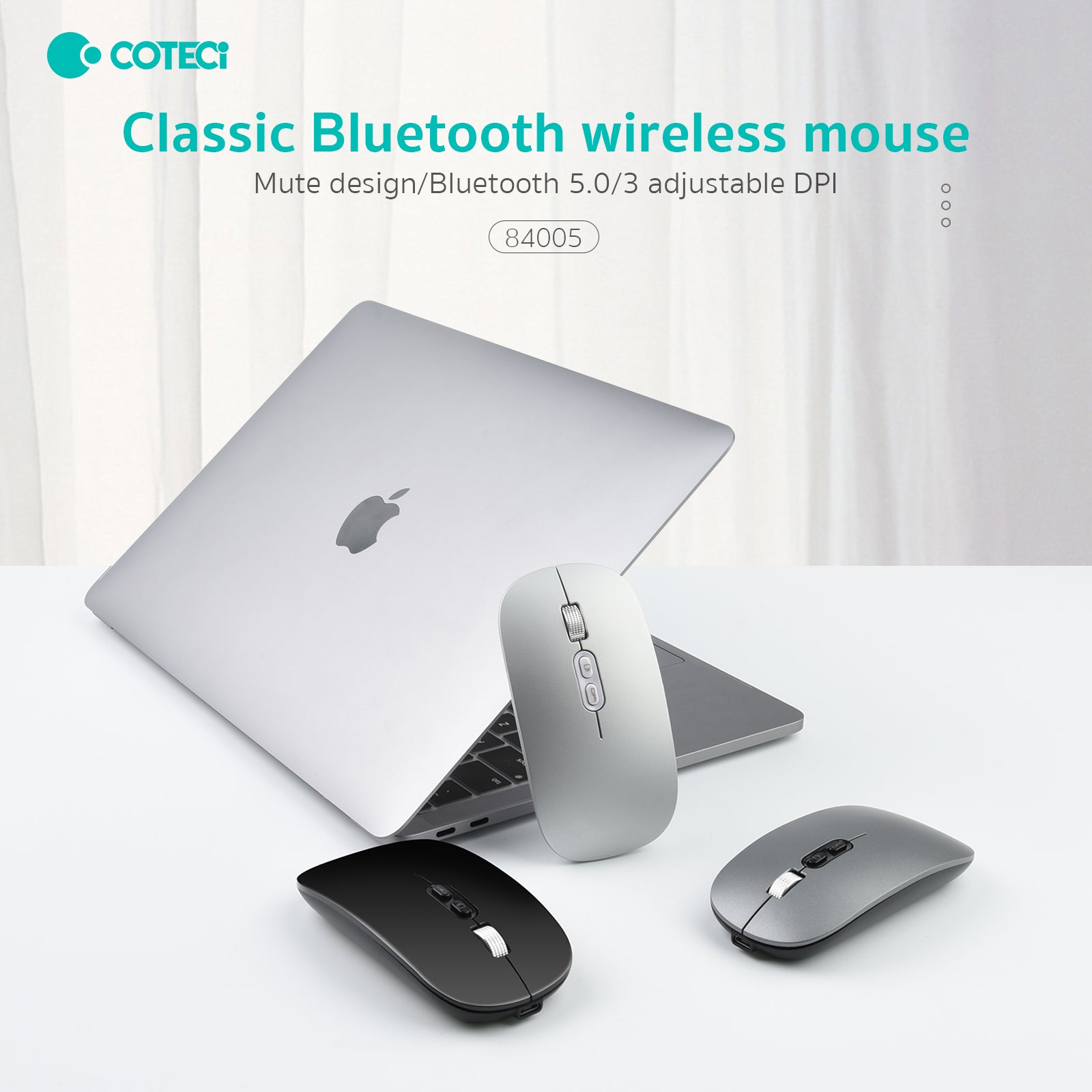COTECi 84005 Classic Bluetooth Wireless Mouse – Rechargeable