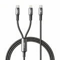 REMAX CB25 100W 2-in-1 Type-C to Type-C & Lightning Braided Fast Charging Cable (1.2m)