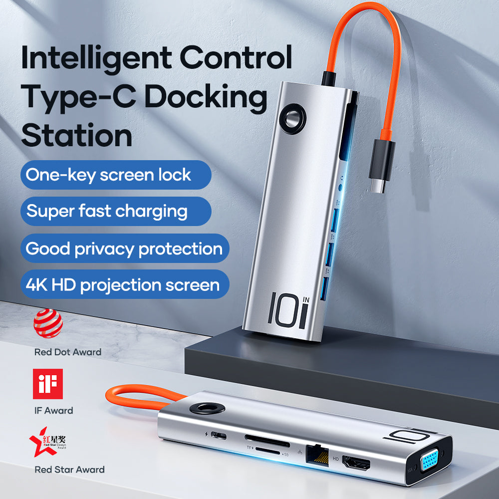 ROCK TR30 10-in-1 USB-C Hub and Docking Station