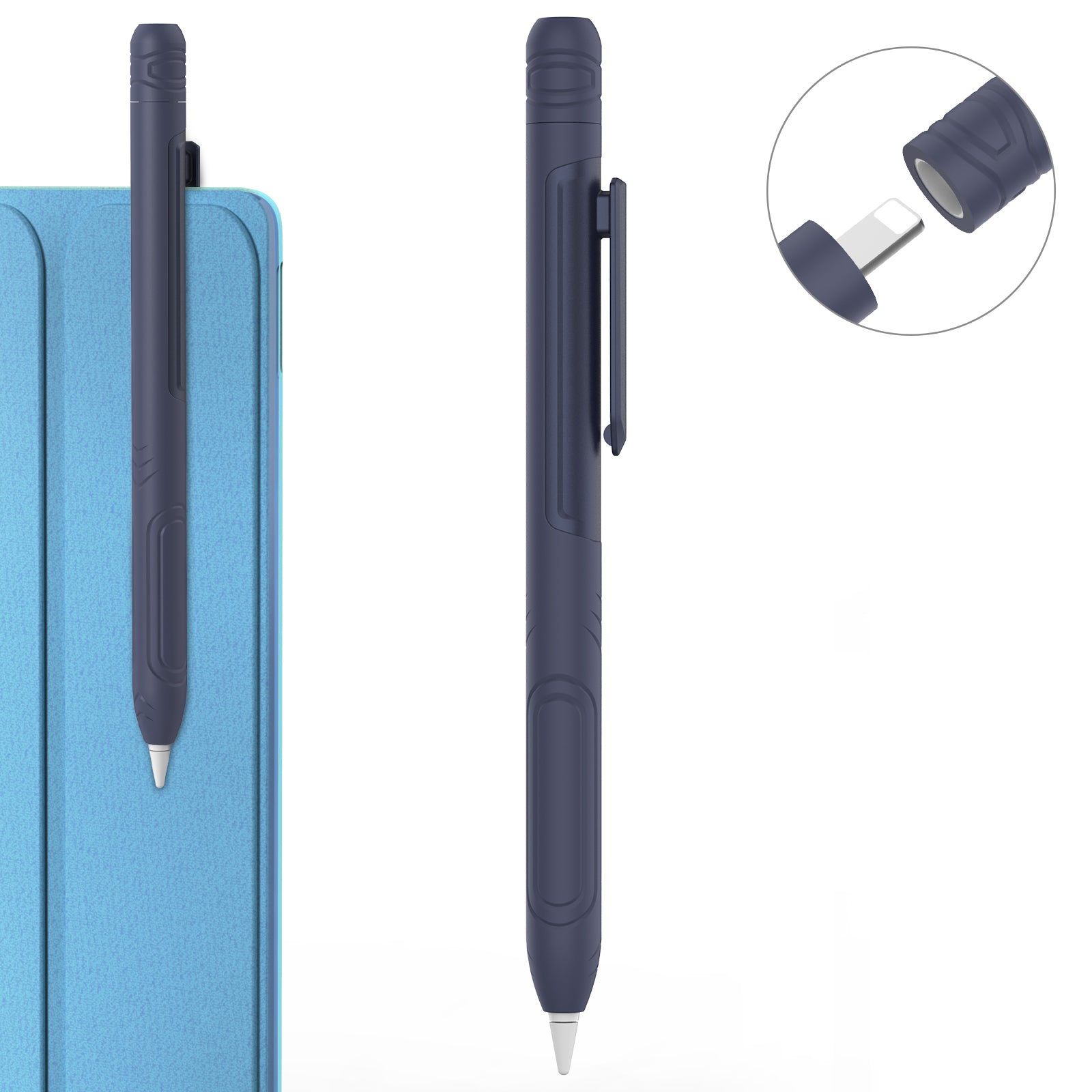 Silicone Sleeve for Apple Pencil 1st Generation with Integrated Clip