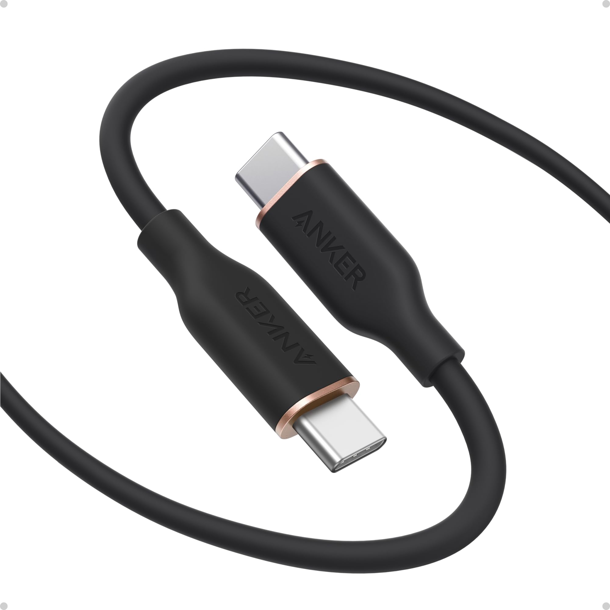 Anker USB-C to USB-C Cable (240W, Silicone) l Bio-Braided/Silicone-Feel