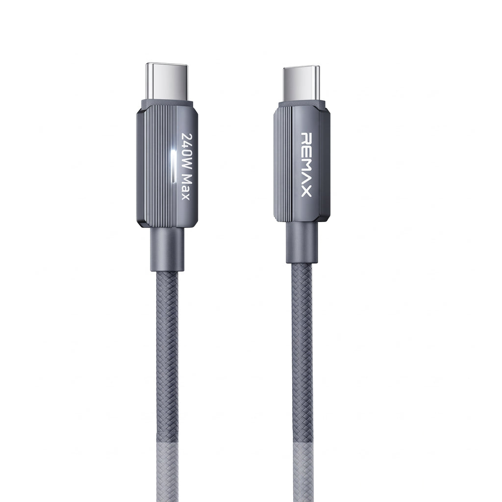 REMAX CB58 240W Type-C to Type-C Smart Light-Off Braided Fast Charging Cable (1.2m)