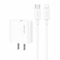 USAMS Yi Series 20W PD Fast Wall Charger Kit with Type-C to Lightning Cable (US Plug)