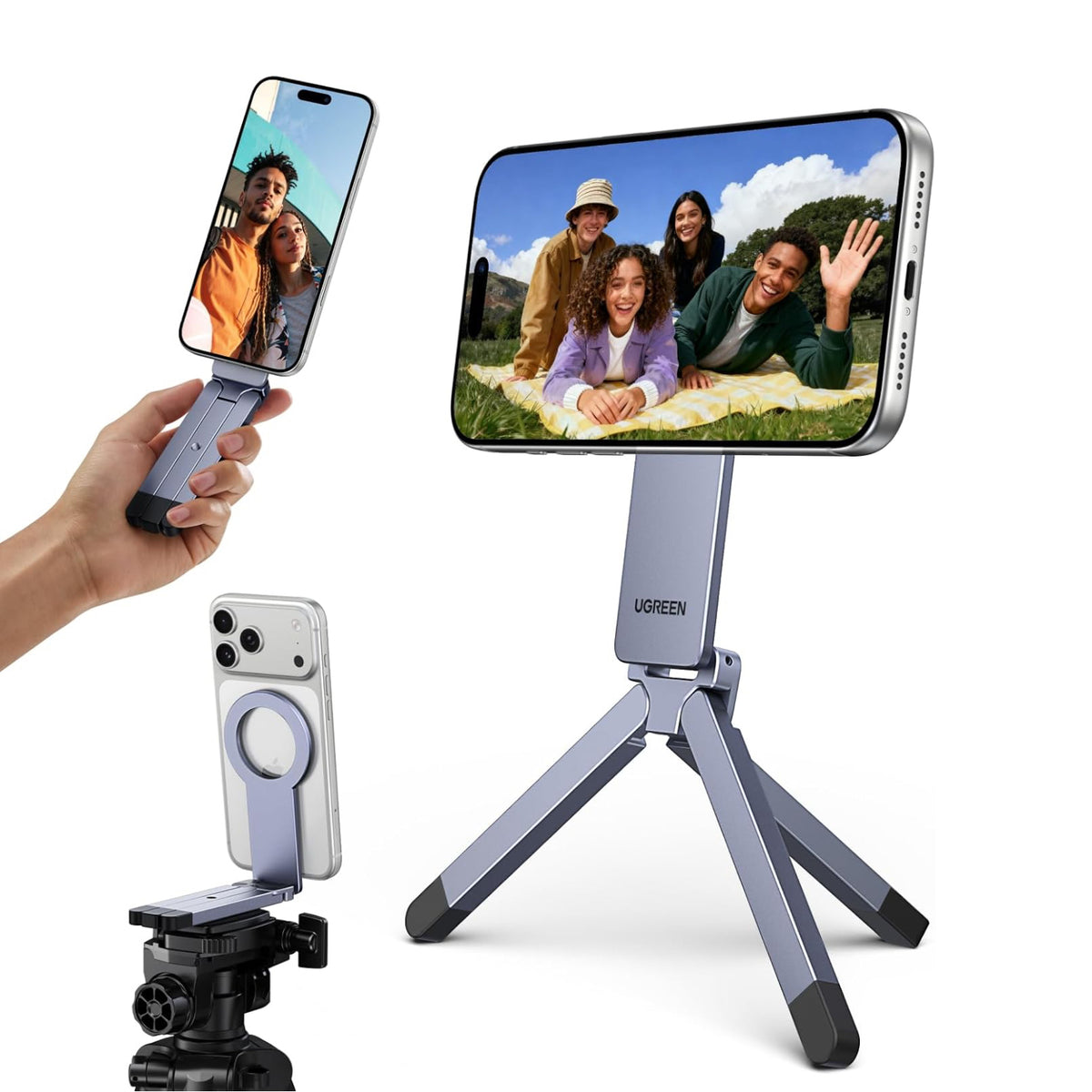 UGREEN Magnetic Phone Tripod Stand – MagSafe Desktop and Travel Holder