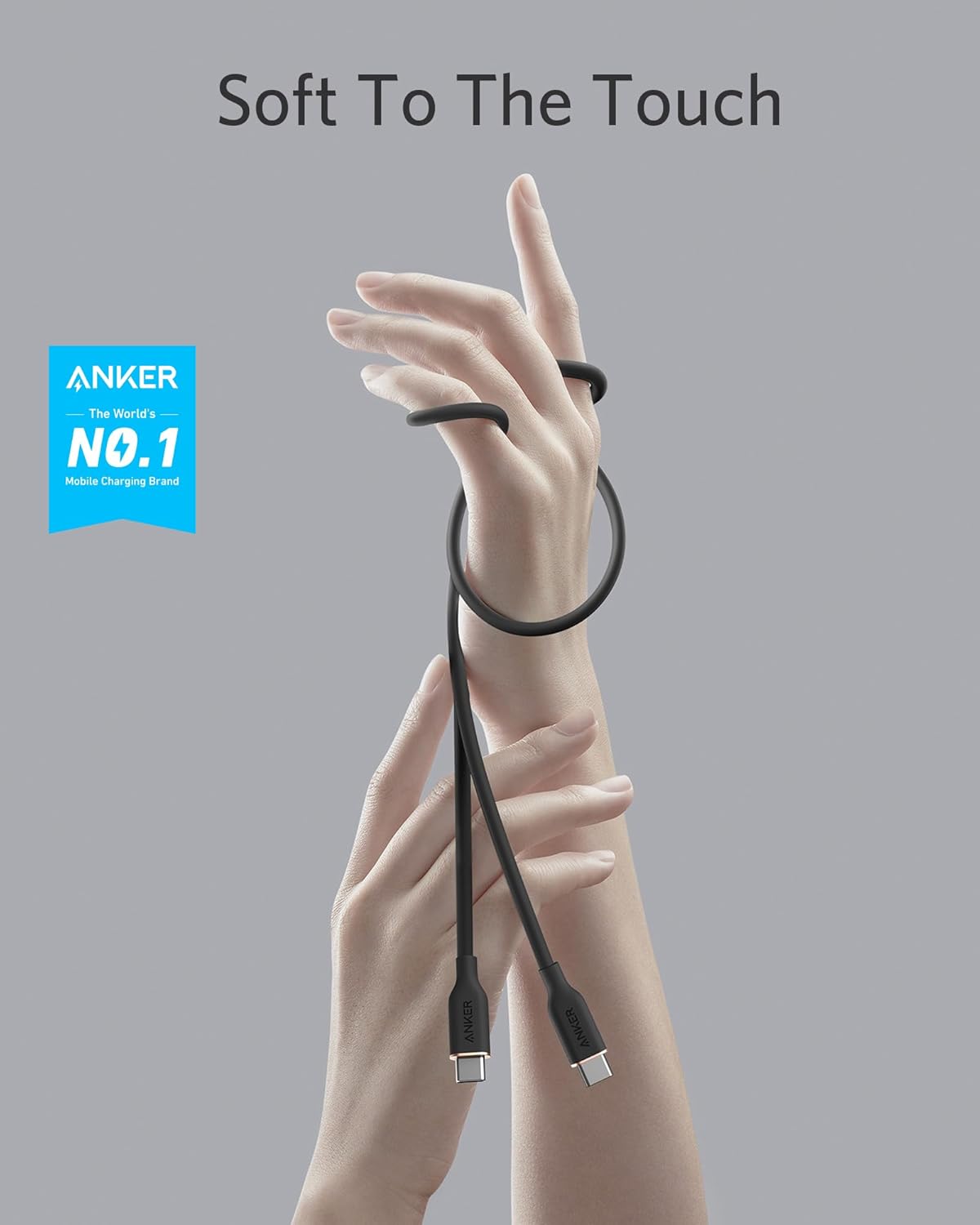 Anker USB-C to USB-C Cable (240W, Silicone) l Bio-Braided/Silicone-Feel