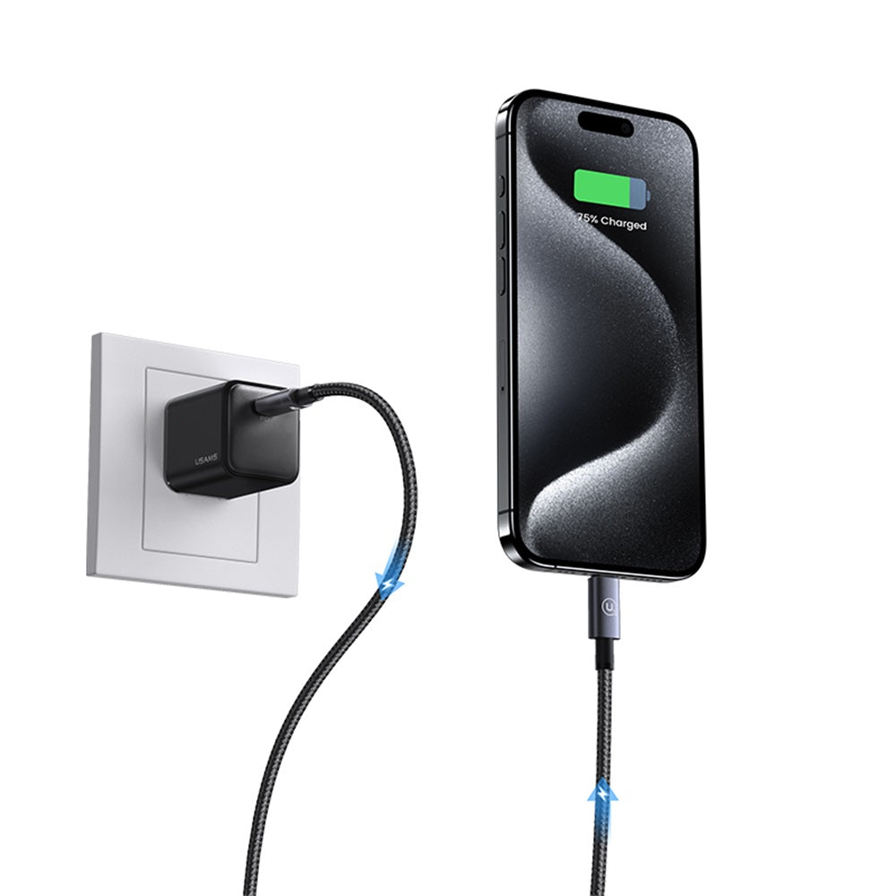 USAMS SJ661 Sufeng Series 60W Type-C to Type-C Braided Fast Charging Cable (1.2m)