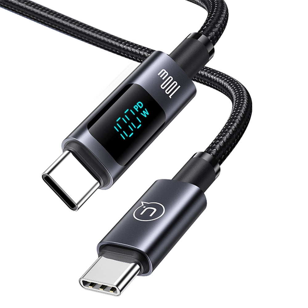 USAMS SJ671 Sufeng Series 100W USB-C to USB-C Fast Charging Digital Display Cable (1.2m)