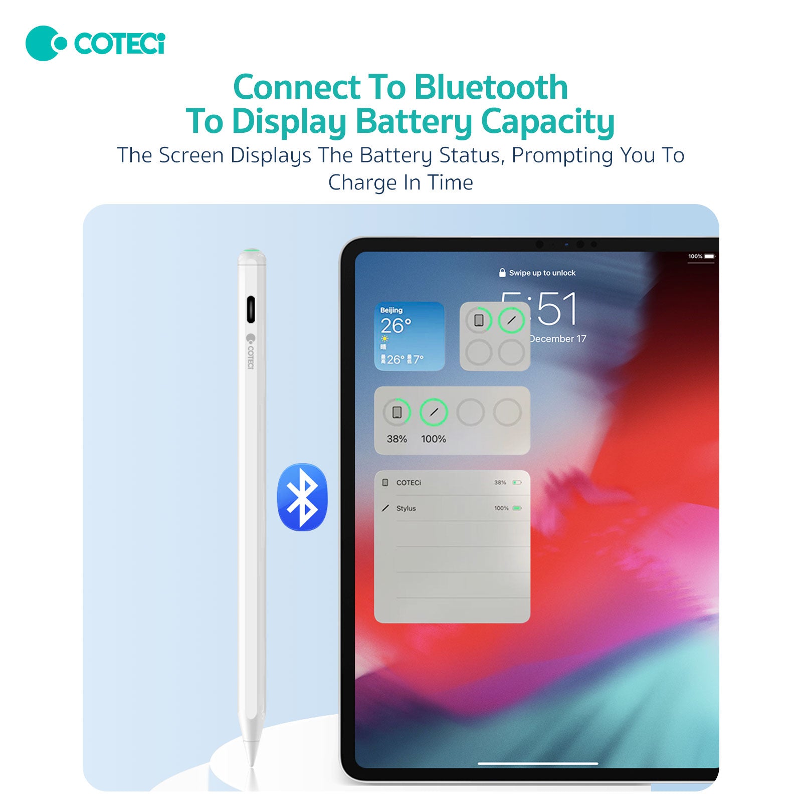 COTECi P5 Specific Pad Capacitive Stylus Pen l Magnetic Wireless Charging