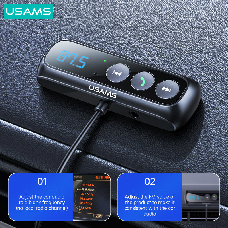 USAMS SJ503 Car Digital Display FM Wireless Audio Receiver