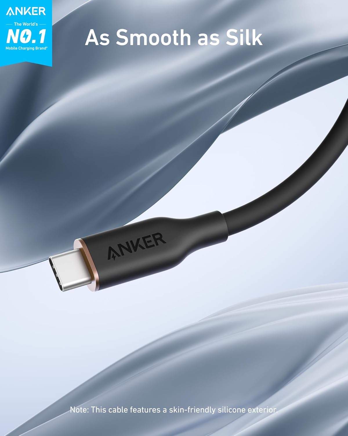 Anker USB-C to USB-C Cable (240W, Silicone) l Bio-Braided/Silicone-Feel