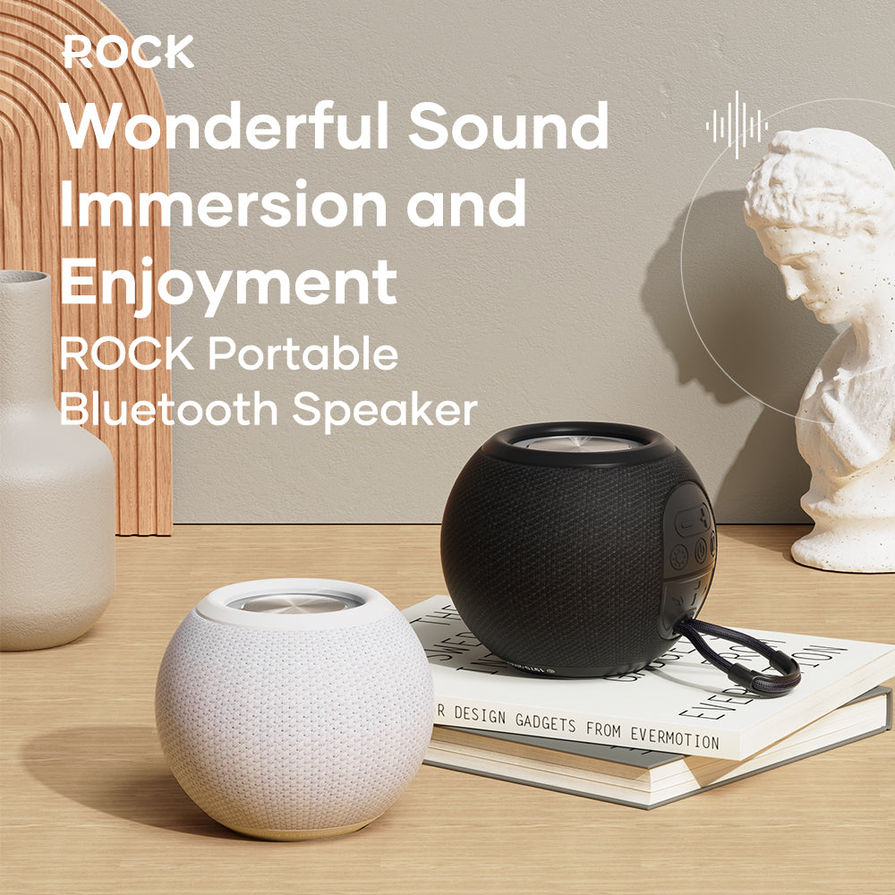 ROCK S55 Fabric Art Portable Bluetooth Speaker l Hi-Fi Stereo Sound with RGB Lights