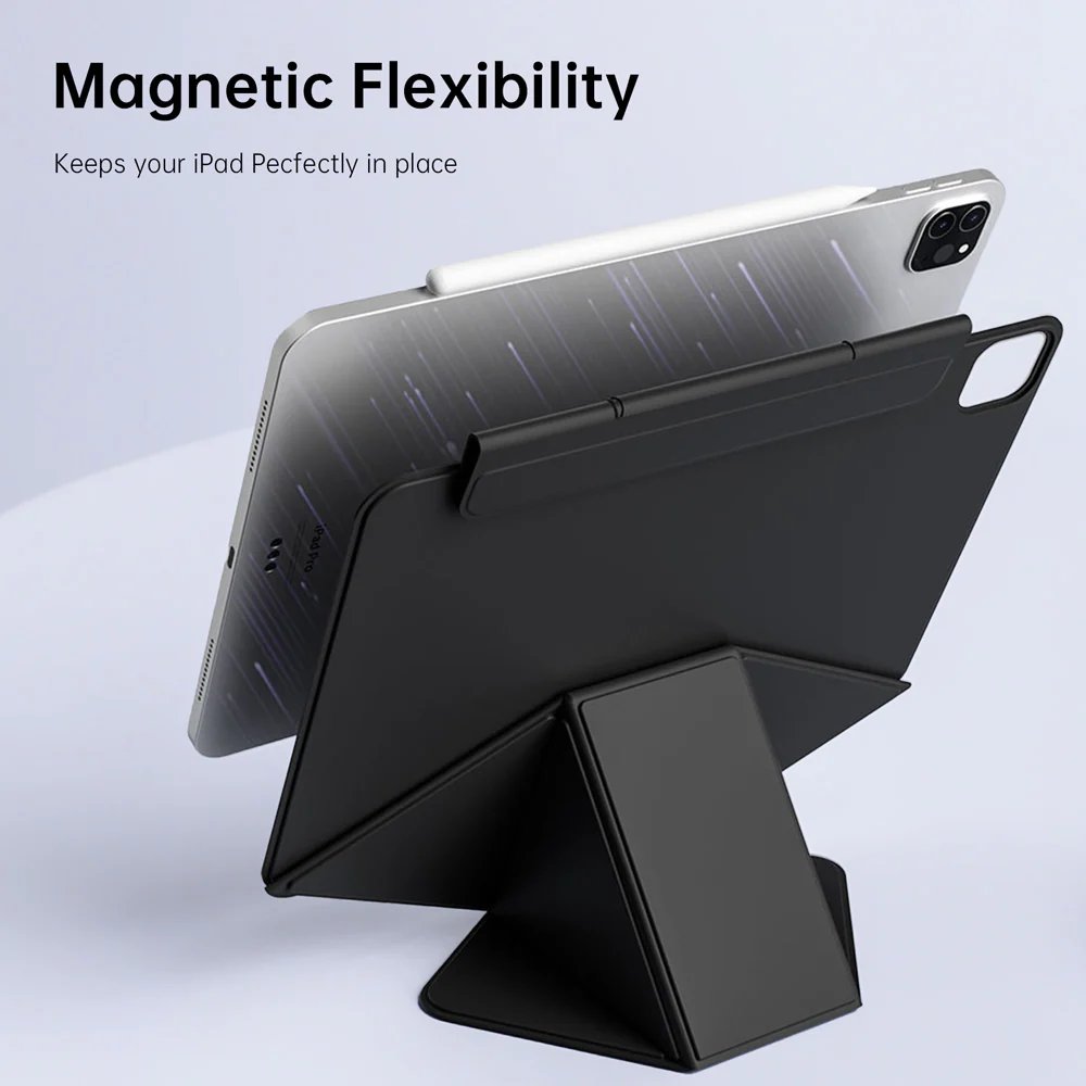 Anti-Bend Magnetic iPad Case | Detachable Y-Fold Stand and Pencil Cover