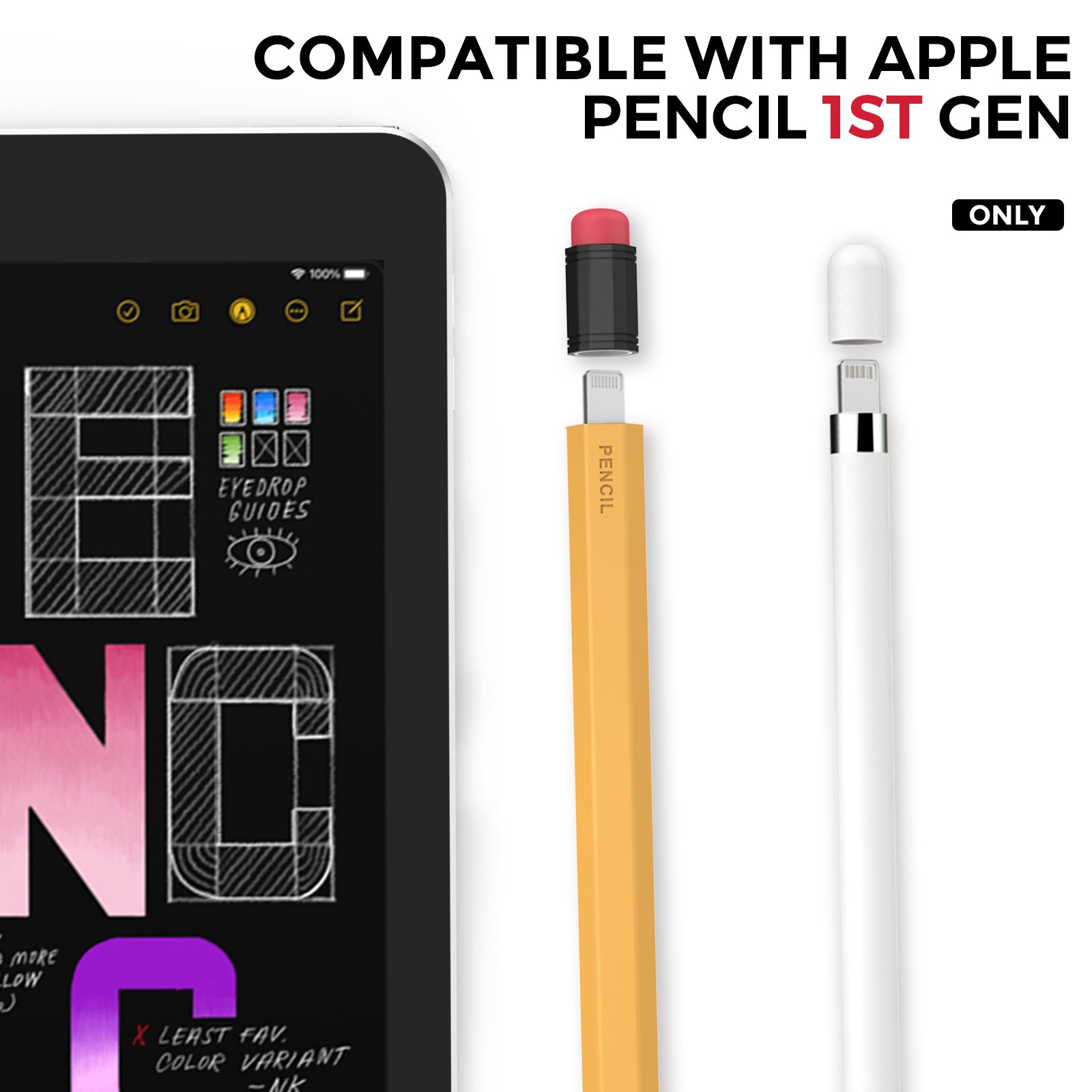 Classic Silicone Case for Apple Pencil 1st Generation - Soft Grip Sleeve