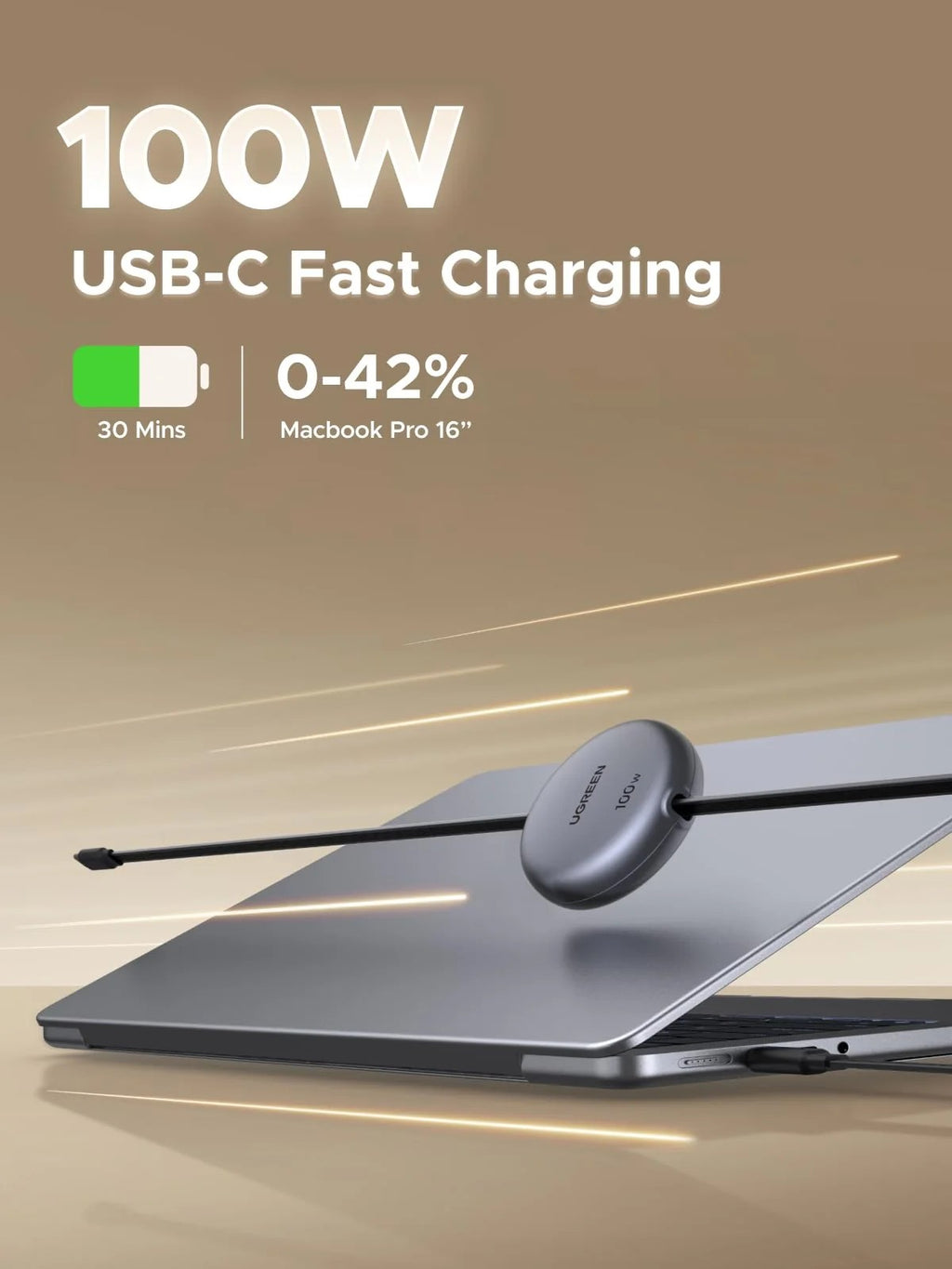 UGREEN Nexode Retractable USB-C to USB-C 100W Fast Charging Cable