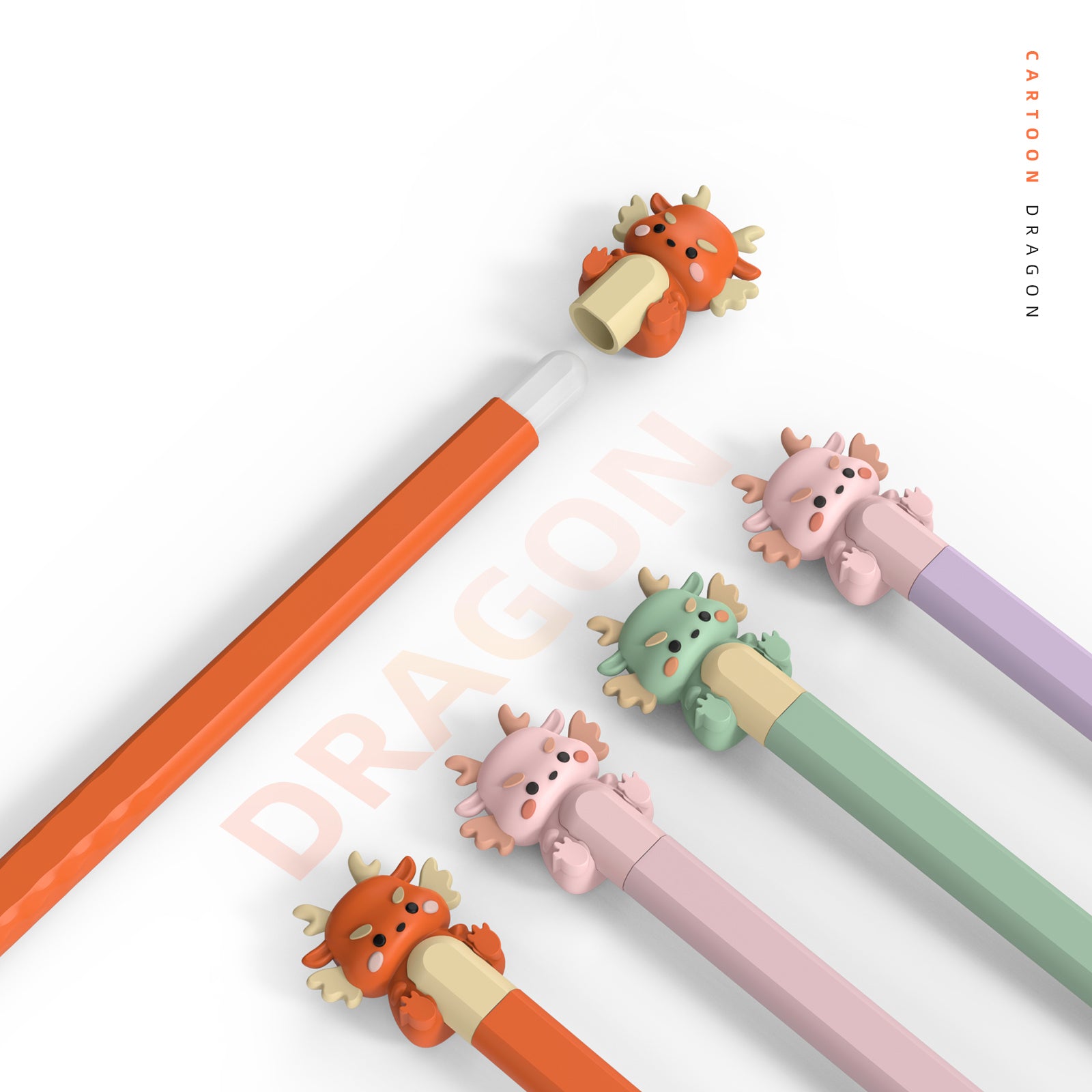 Cute Cartoon Dragon Silicone Case for Apple Pencil Pro 2nd Generation