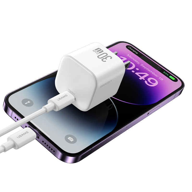 USAMS JO06 JO Series 30W Fast Charging Kit (Wall Charger + Lightning Cable)